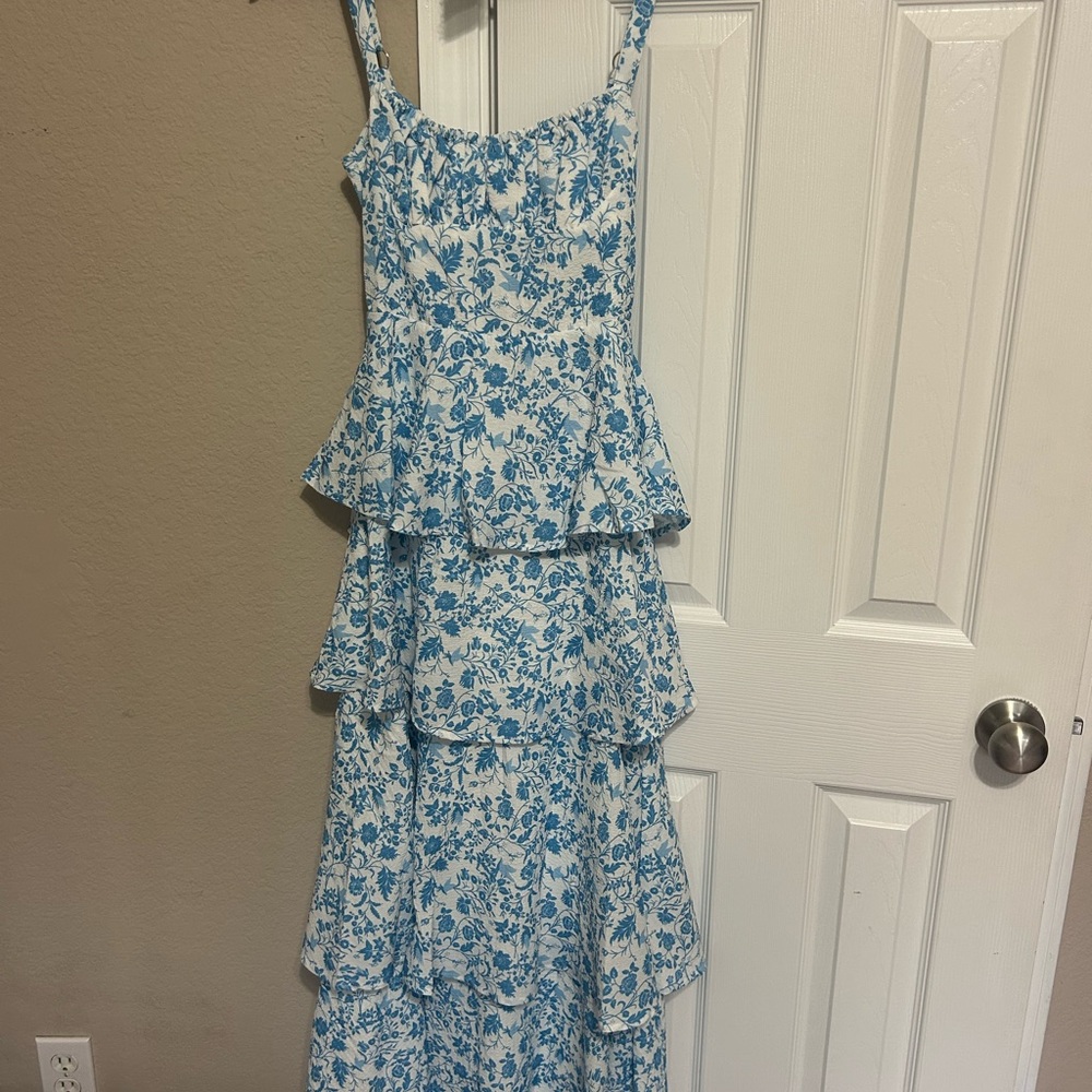 Selfie Leslie Floral Blue Wedding Guest/Bridesmaid Dress
